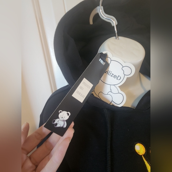 CIVILIZED Notorious Bear Pullover Roomy Hoodie (Black) Sz. Small NWT - Picture 3 of 7